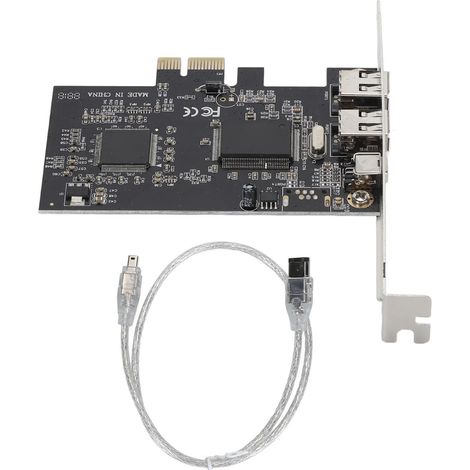 Carte d'extension Firewire PCIe 1X vers 3 ports 1394A, double puce, compatible 1440 x 1080, 800 Mbps, pour Windows (1/5)