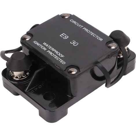 Disjoncteur à réarmement automatique 32 V 30 A, goujon 1/4 po, protection IP67, résistant au feu, pour camions, autobus, camping-cars et batteries (1/5)