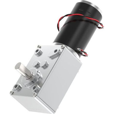 24V 80RPM DC Motoréducteur à vis sans fin 13kg.cm 31mm Torsion Élevée Moteur Autobloquant Inversé Mini Turbine Motoréducteur pour Robot de Bricolage Table Tournante Serrure de Porte Mach (1/4)