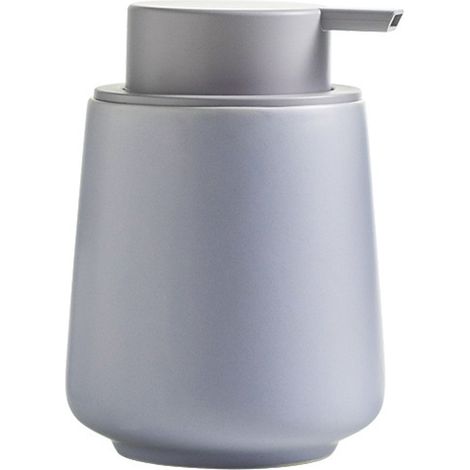 1 distributeur de savon moussant, céramique grise, 340 ml, pompe anti-corrosion, usage salle de bain cuisine (1/5)