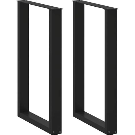 Bartischbeine U-Form 2 Stk. Schwarz 60x(90-91) cm Stahl