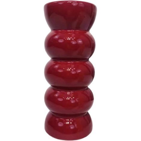 Vase élégant en céramique rouge pour la décoration de la maison et du bureau, idéal pour les mariages et autres occasions. (1/5)
