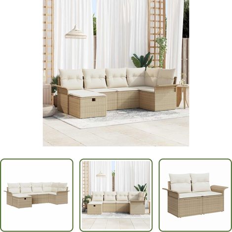 Poly Rattan - Gartensofa-set mit Kissen mit Speicher 6 pcs Poly Rattan (1/5)
