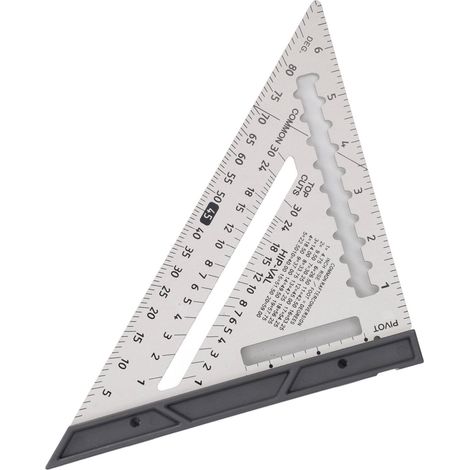 Équerre de charpentier 7 pouces avec niveau à bulle haute précision en alliage d'aluminium amovible règle triangulaire pour menuiserie argenté (1/5)