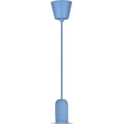 V-TAC LED-Kronleuchter aus Betonzylinder mit E27-Lampenfassung (max. 60 W), Farbe Blau