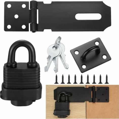 Poignée de cadenas en fer, cadenas de porte extérieure, poignée de loquet de portail, poignée d'agrafe avec vis