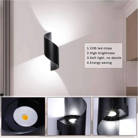 Applique d'extérieur LED étanche IP66 – Aluminium moderne – Blanc froid ou noir – Idéale pour villa contemporaine, hôtel particulier ou gîte