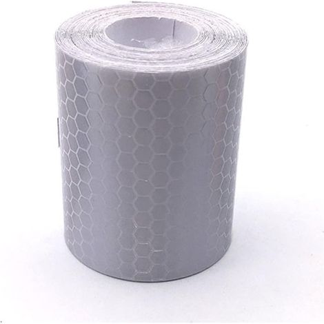 5cm×3M Réfléchissant Sticker Sticker Cylisme Auto-adhésif Avertissement Automobiles Strip réfléchissant de Moto (Blanc) (1/5)