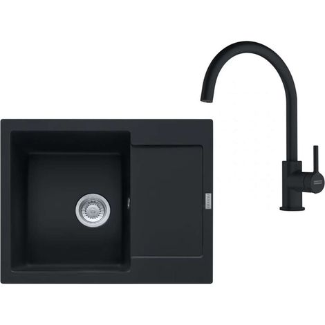 Franke Set - Set da cucina G275MČ, lavello in fragranite MRG 611-62 e miscelatore FC 6018.901, nero opaco 114.0700.791