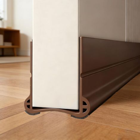 Bande de porte pour portes 93cm, Joint de Porte en Silicone, autocollant pour économie d'énergie, Peut être Coupé Librement, Boudin de Porte pour Isolation Acoustique(Marron) (1/5)