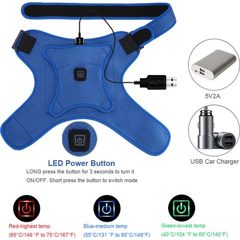 Orthèse chauffante d'épaule avec prise d'alimentation USB et housse chauffante réglable (1/5)