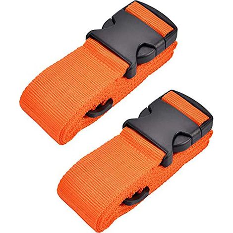 MINKUROW 2 Piezas Correa De Equipaje Correa De Equipaje Bolsa De Equipaje Correa De Embalaje Correa De Equipaje Correas De Equipaje Largas Correa De Equipaje Para Maleta (Naranja) (1/5)