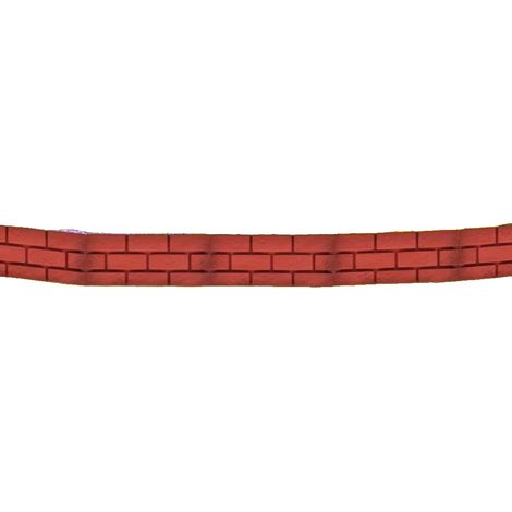 Valla de jardín, diseño de ladrillo rojo, 45 cm por pieza, longitud total 5 metros, material de polipropileno, incluye estacas para el suelo. (1/5)