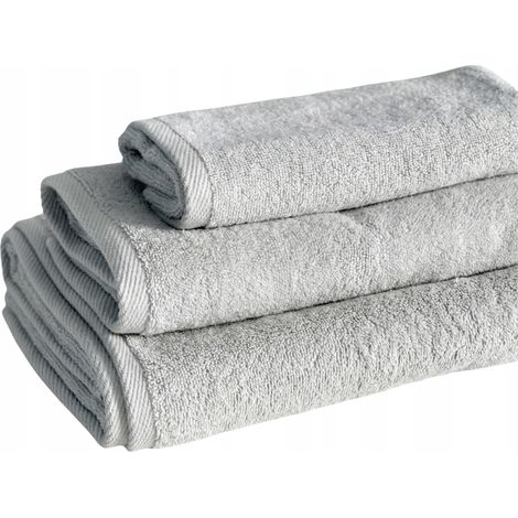 Set mit 3 grauen Handtüchern, 100 % Baumwolle, weich und dick, Hotel-Spa-Set (1/5)