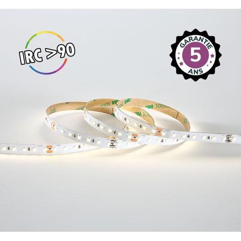 Bandeau LED 4000K 5 m 120 LED/m 10W/m IP20 - 24V - IRC90 - Garantie 5 ans Miidex Lighting® (1/2)