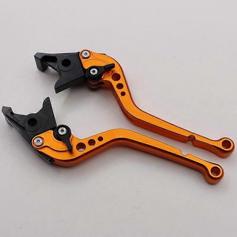 Convient pour la moto BMW C650GT : poignée de frein modifiée en alliage d'aluminium avec klaxon (tige longue orange). (1/5)