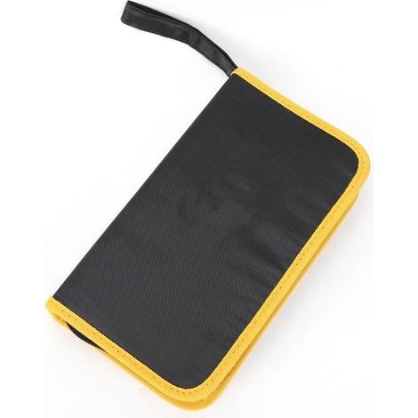1 Boîte à outils, Tissu Oxford, Résistante et légère, Imperméable, Noir et jaune, Pour stockage matériel (1/4)