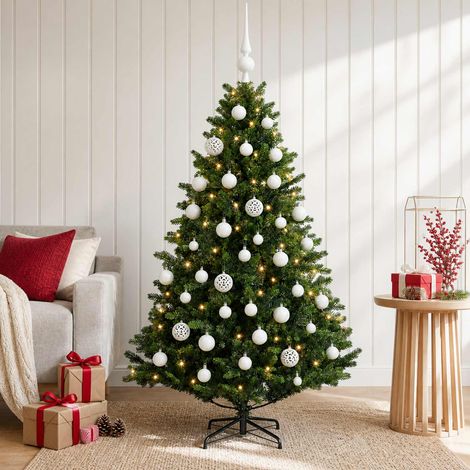 vidaXL Artificial Christmas Tree with Bauble 120 cm 150 LEDs (1/5)