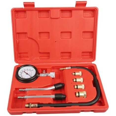 Moteurs Testeur de compression,Automotive Coffret testeur de bougie d'allumage,kit d'outils de manomètre pour tester moto, voiture, moteur hors-bord tronçonneuse motoneige,moteur à gaz,de dyk. (1/4)