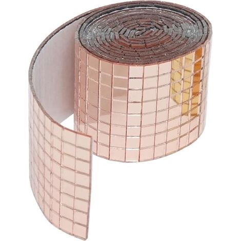 Sollbry Pegatinas de pared acrílicas cuadradas autoadhesivas para decoración de vidrio - Oro rosa (1/3)