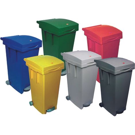 BIDONE QUADRATO CON RUOTE E PEDALI LT.80 VERDE (1/10)