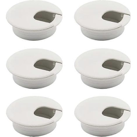 Passe-câbles de bureau ronds blancs encastrés, cache-trou de câble, passe-câbles de bureau (1/5)
