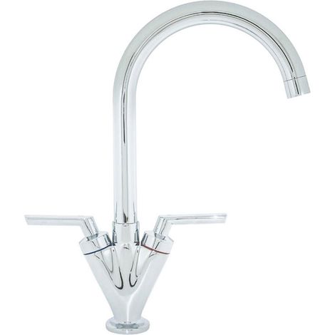 Prima V Shape Dual Lever Kitchen Sink Mixer Tap - Chrome