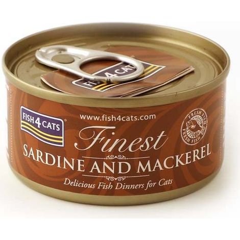 Fish4Cats - Sardine e Sgombro - Cibo umido per gatti 70 g (1/2)