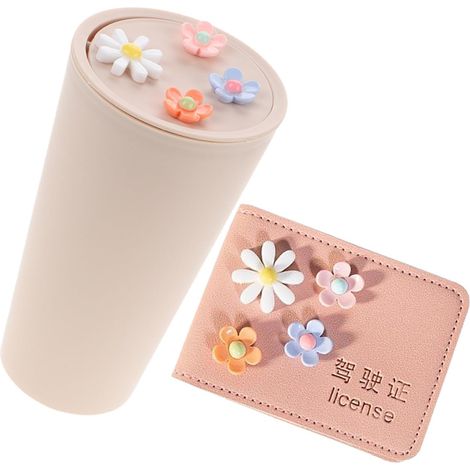 gobelet poubelle de voiture compact motif floral plastique (1/5)
