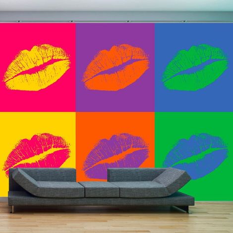 Papier peint bouche (pop art) - 250 x 193 cm (1/4)