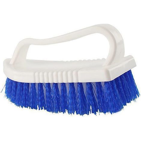 Brosse de Nettoyage Professionnelle Poils Rigides, Manche Épais, Blanche - Dimensions 7.5x15x5.5cm, 88g, 1 Brosse (1/5)