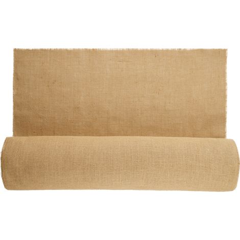 Mophorn Rotolo di tessuto di juta da 40 pollici x 150 piedi, rotolo di tessuto di iuta per albero, tessuto di iuta naturale ad alta densità 50 x 50 per decorazioni, artigianato, copertura invernale (1/5)