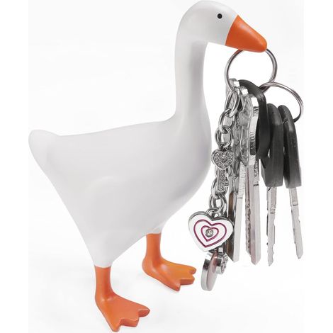 Statue de Cygne Canard en Résine Porte-Clés Magnétique Artisanat Décor Jardin Extérieur (1/5)