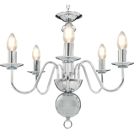Lampadario classico 50 x 45 cm crea un'atmosfera calda in sala da pranzo/soggiorno in metallo argentato 020046422