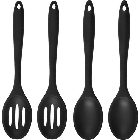 Cuillère En Silicone - Résistant Jusqu'à 250 °C - Sans BPA - Pour Cuisson Et Mélange Alimentaire - Lot De 4 (1/5)