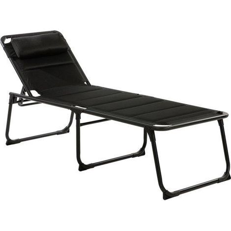 Tumbona Travellife Barletta negro 2 metros aluminio