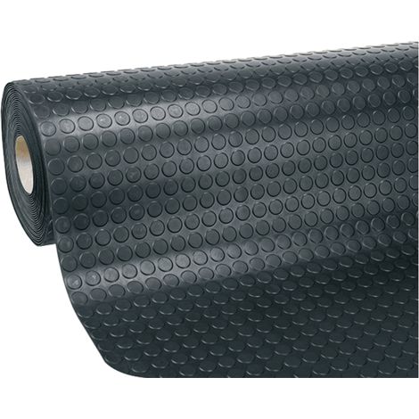 Pavimento antiscivolo bollo nero in PVC - Rivestimento superfici garage, officine, laboratori, camper - h cm 100 x 1 metro (1/4)