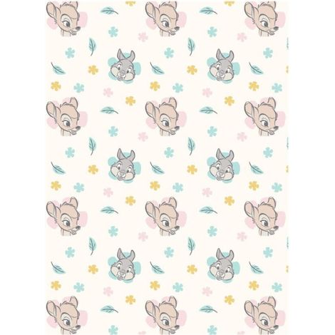 Plaid Polaire Disney visages de Bambi et Panpan - 150x110 cm (1/4)