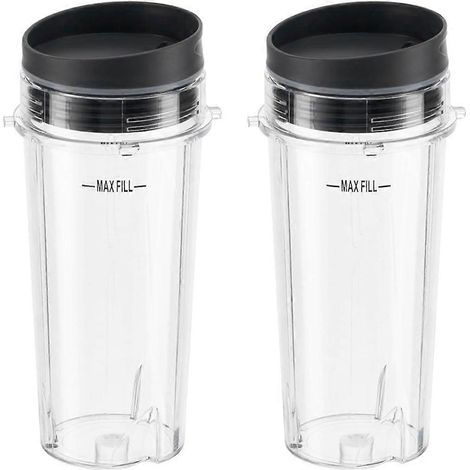 2 lot 16 oz simple tasse mixeur bocal avec couvercle pour Ninja BL770 BL780 BL660 BL740 BL810 série mixeurs (1/5)