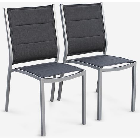 Silla de jardín apilable de aluminio, set de 2 (1/5)