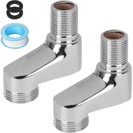 Lot de 2 S-Raccord G1/2 à G3/4, Raccord Excentré Mitigeur Bain Douche Réglable 75-225mm, Raccord de Tuyau en Laiton Excentré, Accessoires de Connexion de Tube D'eau, Bras Pivotant d'Adaptateur (1/4)