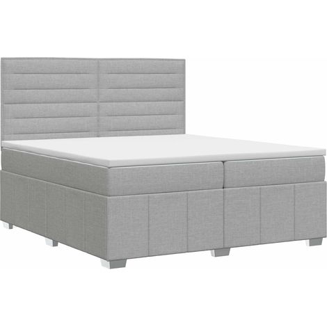 Maison Exclusive - Letto box spring con materasso Grigio Chiaro 200 x 200 cm (1/5)