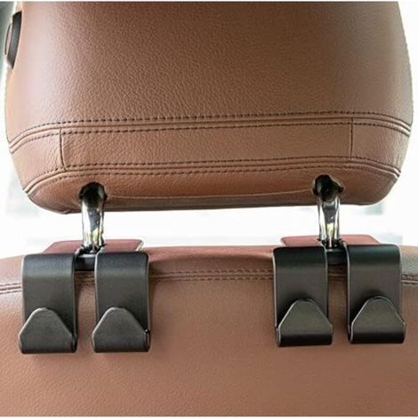 Set of 2 four-hook car headrest hooks, car wallet hook, car wallet, universal multifunctional (1/5)
