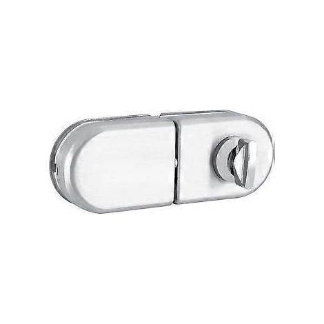 Serrure de porte semi-circulaire 10-12 mm en acier inoxydable avec clés pour porte vitrée simple face (ouverture/fermeture). Usage domestique, hôtel, bureau, salle de bain.-AquaForge (1/4)