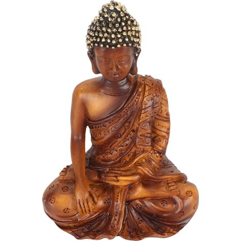 Statue de Bouddha en imitation pierre, décoration d'aquarium, décoration zen pour salon, maison et entrée, ornement en résine BS107F (1/5)