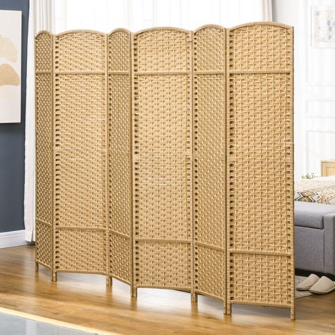 Divisorio per ambienti in 6 pezzi, schermo per la privacy pieghevole, parete divisoria per soggiorno, camera da letto, ufficio domestico, natura