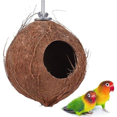 Nid de coquille de noix de coco pour perroquet résistant aux morsures Nid d'oiseau Petit nid de perroquet (1/5)