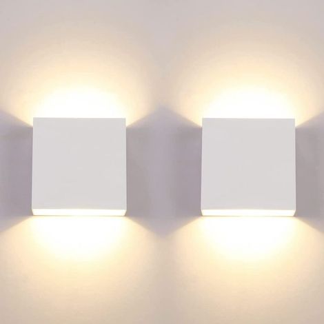 Pack LED Wall Lights, 7W Modern Indoor Wall Lamp, 3000K White Square Wall Sconce, Decorative Wall Lights for Bedroom and Living Room (1/5)