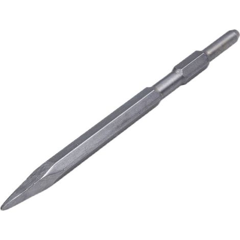 Burin Hexagonal Longue Tige Acier Chrome pour Béton Granit 17x280mm - Ciseau Électrique à Pointe