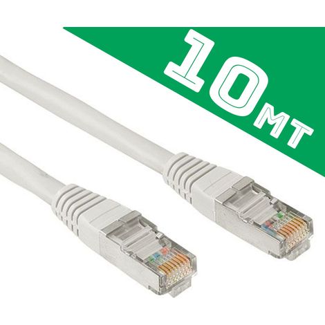 Câble Réseau Lan Professionnel 10 Mètres, Rallonge Pour Modem, Routeur, Prise Pc Rj45 (1/2)